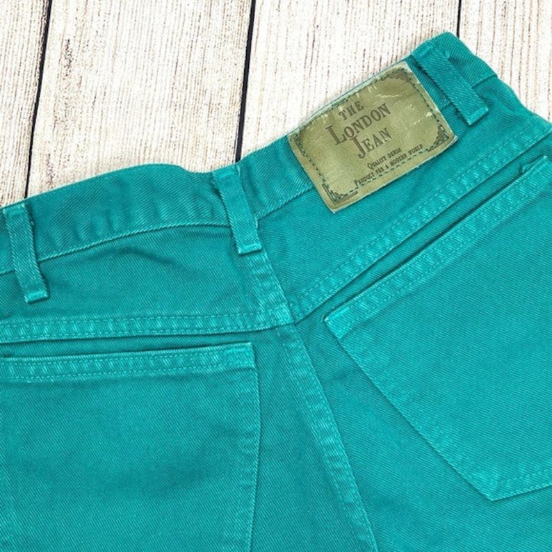 Vintage Moda Int Distressed the London Jean Green High Waisted - Etsy