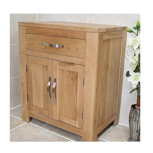 Bathroom Furniture | Solid Oak Vanity Cabinet | Cupboard Storage Unit 700mm 502