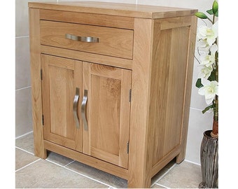 Bathroom Furniture | Solid Oak Vanity Cabinet | Cupboard Storage Unit 700mm 502