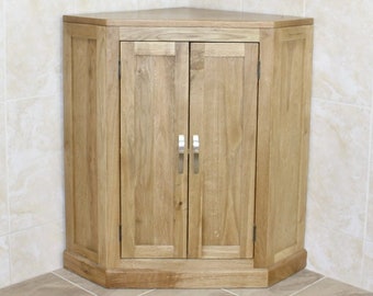 Bathroom Vanity Unit Free Standing Oak Corner Cabinet 501B