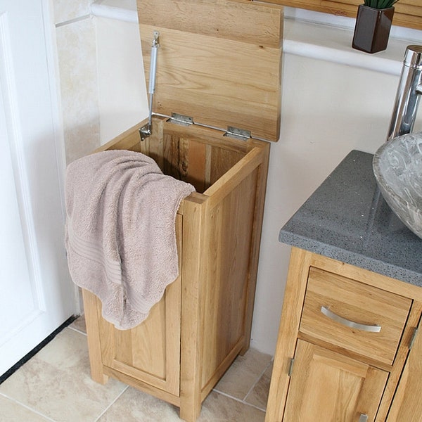 Solid Oak Laundry Bin 480