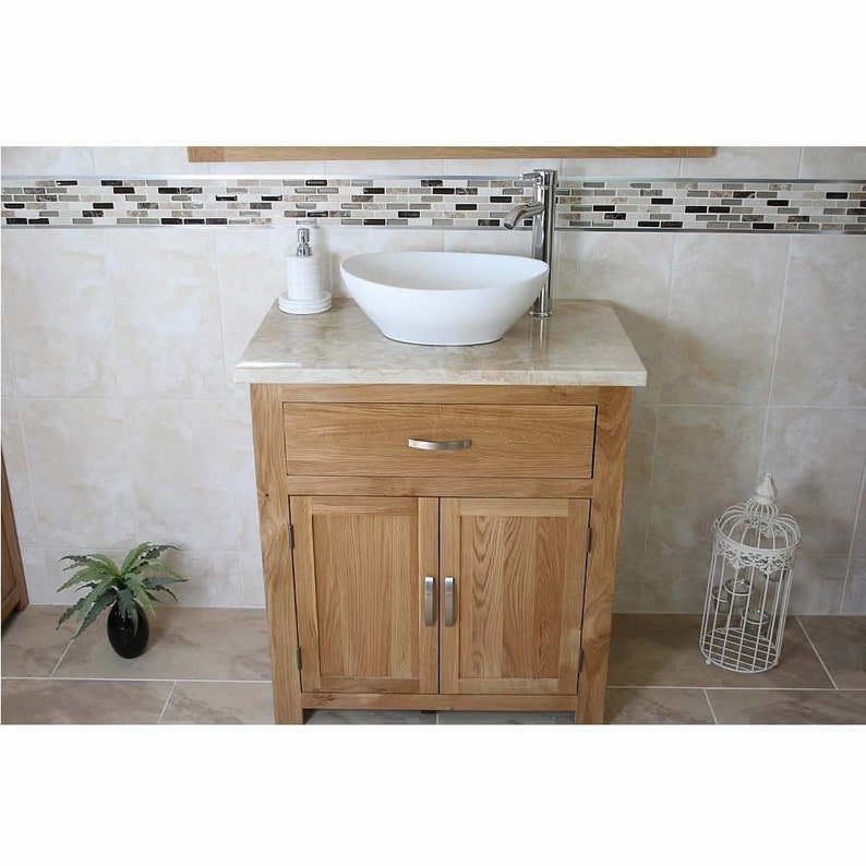 Bathroom Vanity Cabinet Solid Oak Sink Unit Modern Cabinet | Etsy