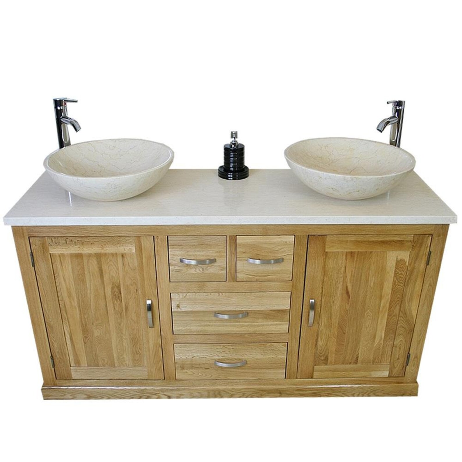 Oak Bathroom Vanity Unit Cabinet Double Twin Bowl Basins - Etsy UK