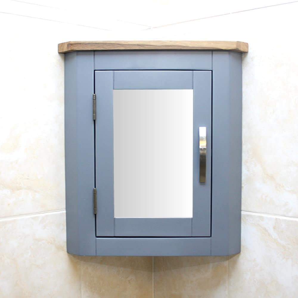 Mirrored Bathroom Corner Cabinet Grey Painted Wall Mounted - Etsy