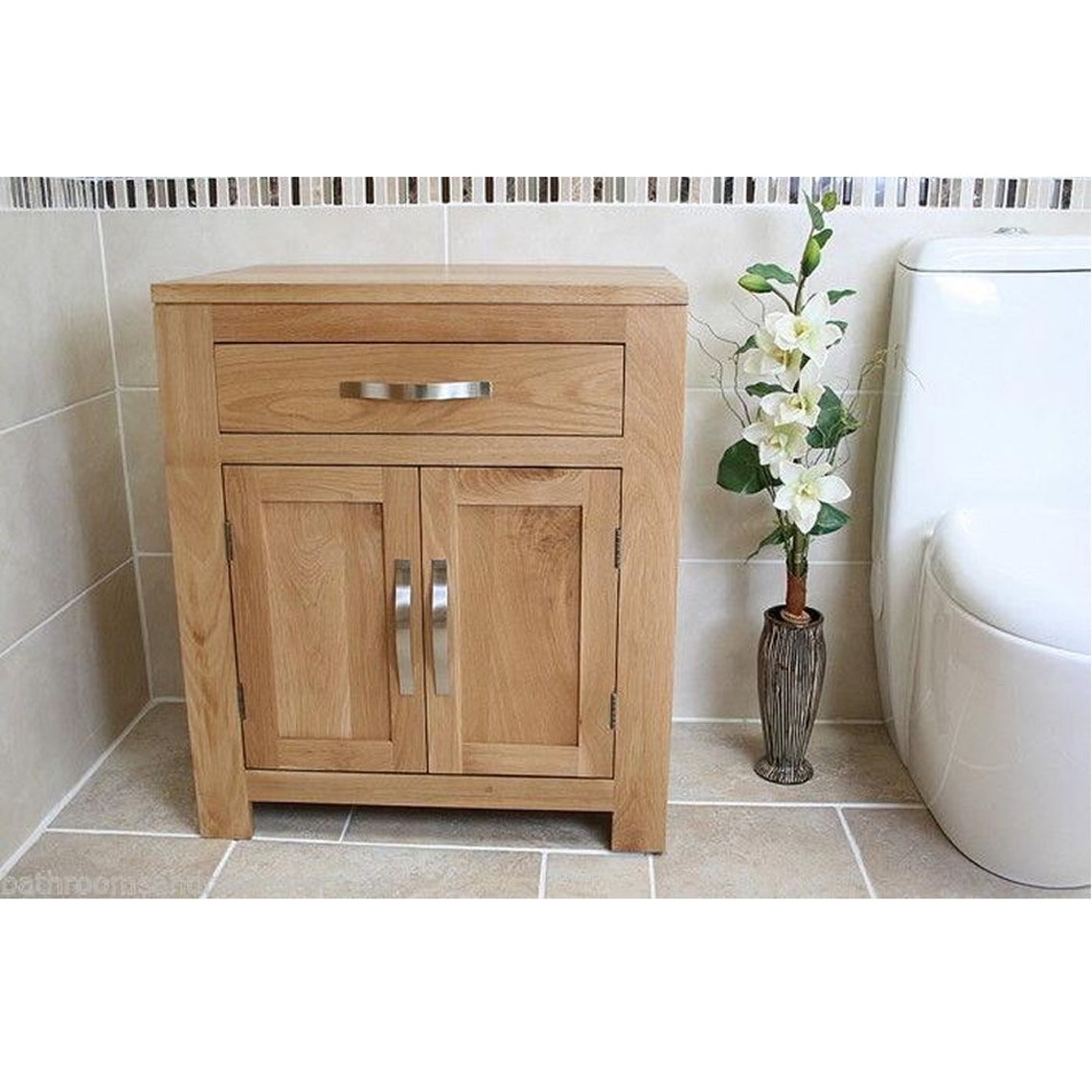 Bathroom Furniture Solid Oak Vanity Cabinet Cupboard | Etsy UK