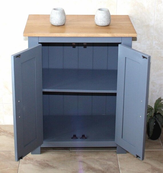 Slimline Oak Top Grey Painted Wood Cloakroom Bathroom Vanity Singapore Slimline Oak Top Grey Painted Wood, Threshold Kitchen Island Cartoon