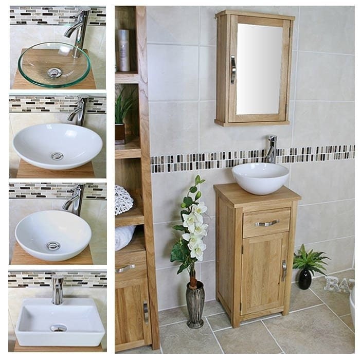 Solid Oak Bathroom Cabinet Small Bathroom Vanity Units - Etsy UK