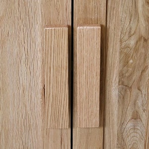 Oak Bathroom Furniture Small Vanity Cabinet - Freestanding Cupboard With Shelving, Shaker Door