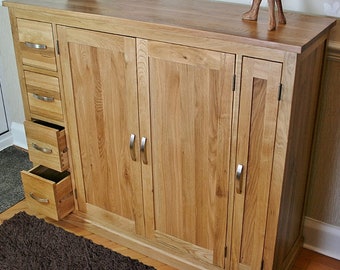 Solid Oak Extra Large Shoe Cupboard 901