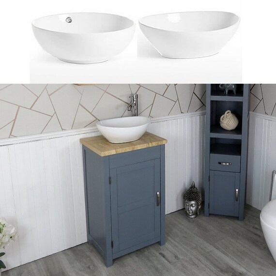 Grey Bathroom Vanity Cabinet Sink Unit Modern Cabinet Wash - Etsy UK