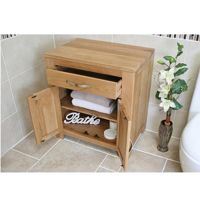 Bathroom Furniture Solid Oak Vanity Cupboard Etsy UK