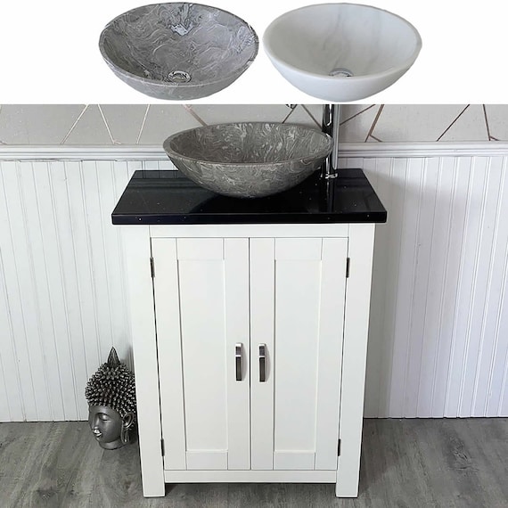 Painted Off White Bathroom Vanity Unit Black Quartz Top Österreich Bathroom Vanity Unit Black Quartz, Off White Vanity Sink