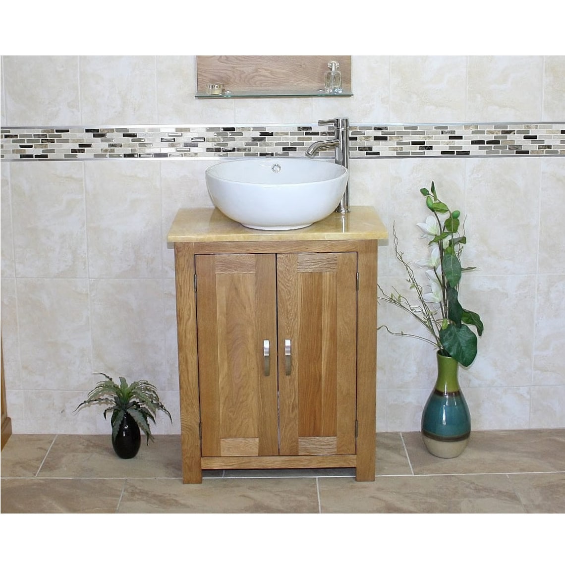 Solid Oak Bathroom Vanity Unit Bathroom Slimline Cabinet | Etsy