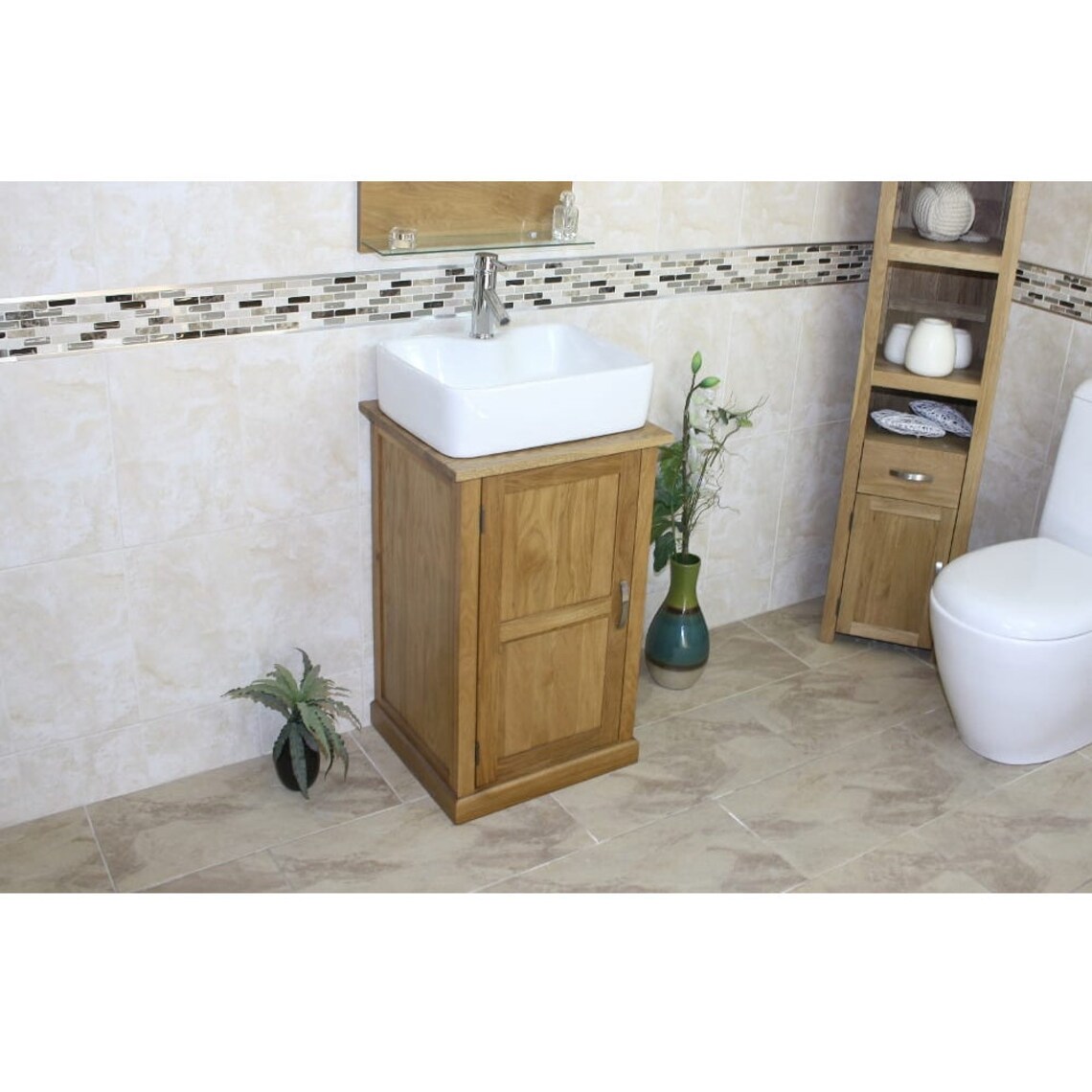 Oak Bathroom Vanity Solid Oak Sink Unit Modern Etsy