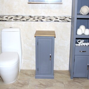 Muebles de baño pintados en gris Pequeño gabinete de tocador / | Etsy