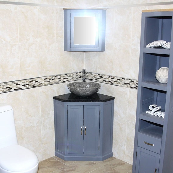 Black corner 2024 cabinet bathroom