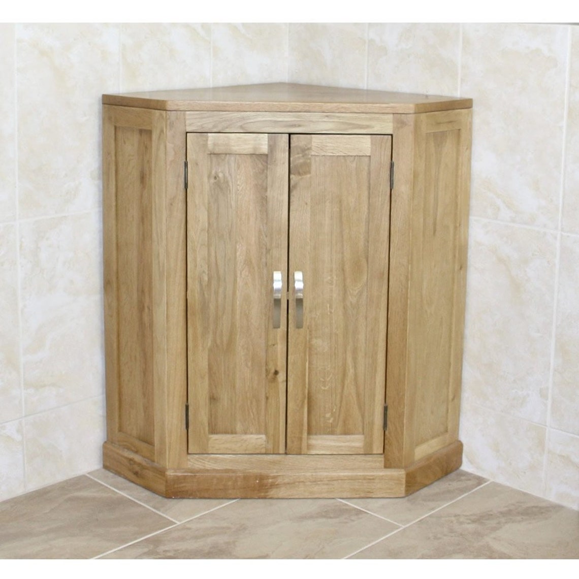 Bathroom Vanity Unit Free Standing Oak Corner Cabinet 501B - Etsy UK