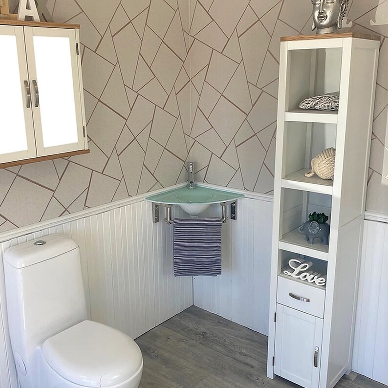 Corner Glass Bathroom Basin Sink Cloakroom Bowl With Tap & Etsy UK