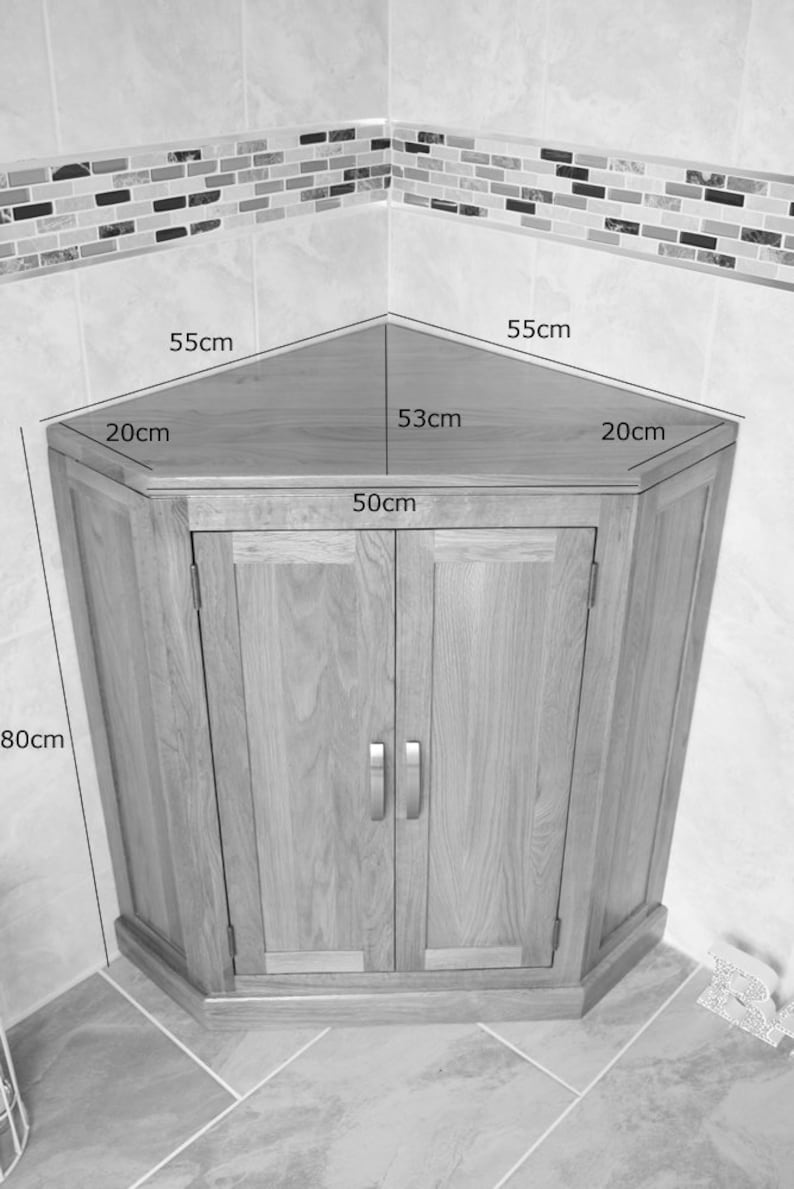 Bathroom Vanity Unit Free Standing Oak Corner Grey Etsy UK