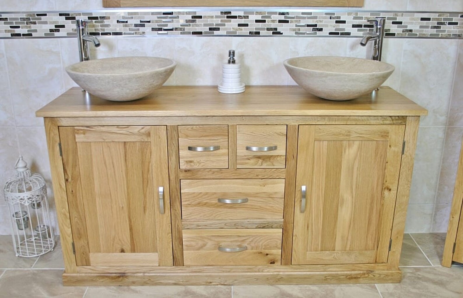 Solid Oak Bathroom Vanity Cabinet