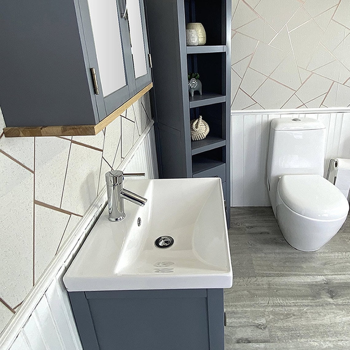 Slimline Bathroom Cabinet Vanity Unit Solid Oak Furniture | Etsy UK