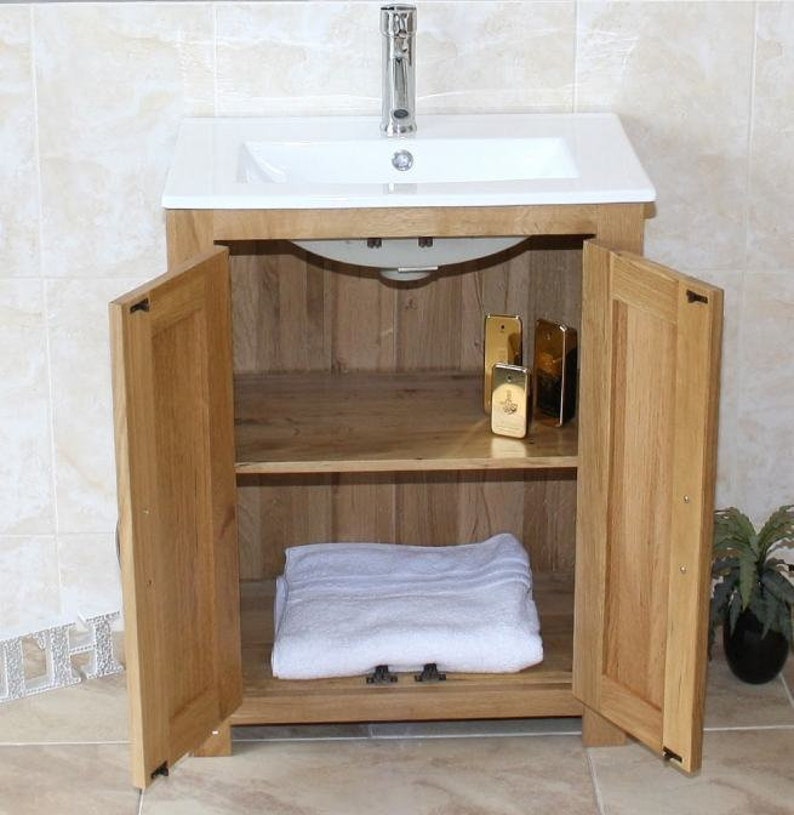 Solid Oak Bathroom Vanity Unit Ceramic Inset Basin 310INSET Etsy UK