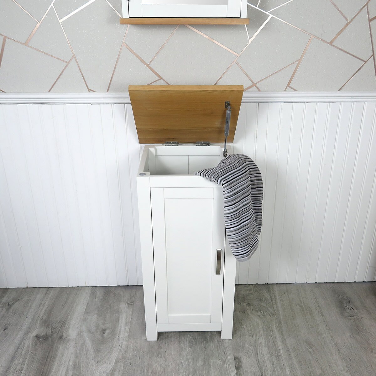 Papelera de lavandería pintada gris 480P | Etsy