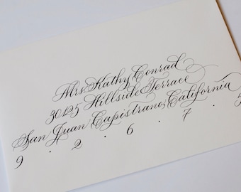 Envelope Calligraphy - Classic Copperplate Calligraphy on Light Colored Envelopes for your Wedding or Event - Elegant, Timeless Lettering