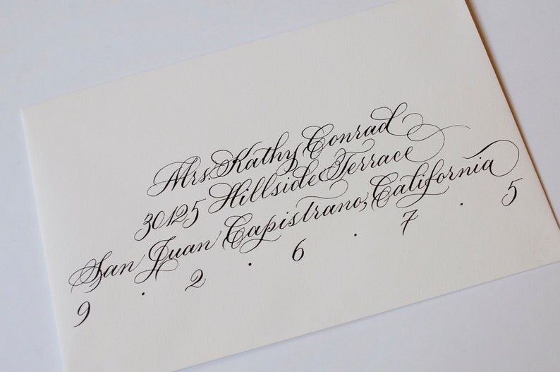 Envelope Calligraphy Classic Copperplate Calligraphy on Light Colored Envelopes for your Wedding or Event Elegant, Timeless Lettering image 1