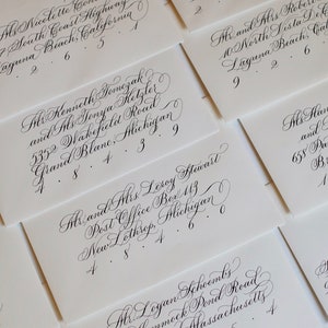 Envelope Calligraphy Classic Copperplate Calligraphy on Light Colored Envelopes for your Wedding or Event Elegant, Timeless Lettering image 8