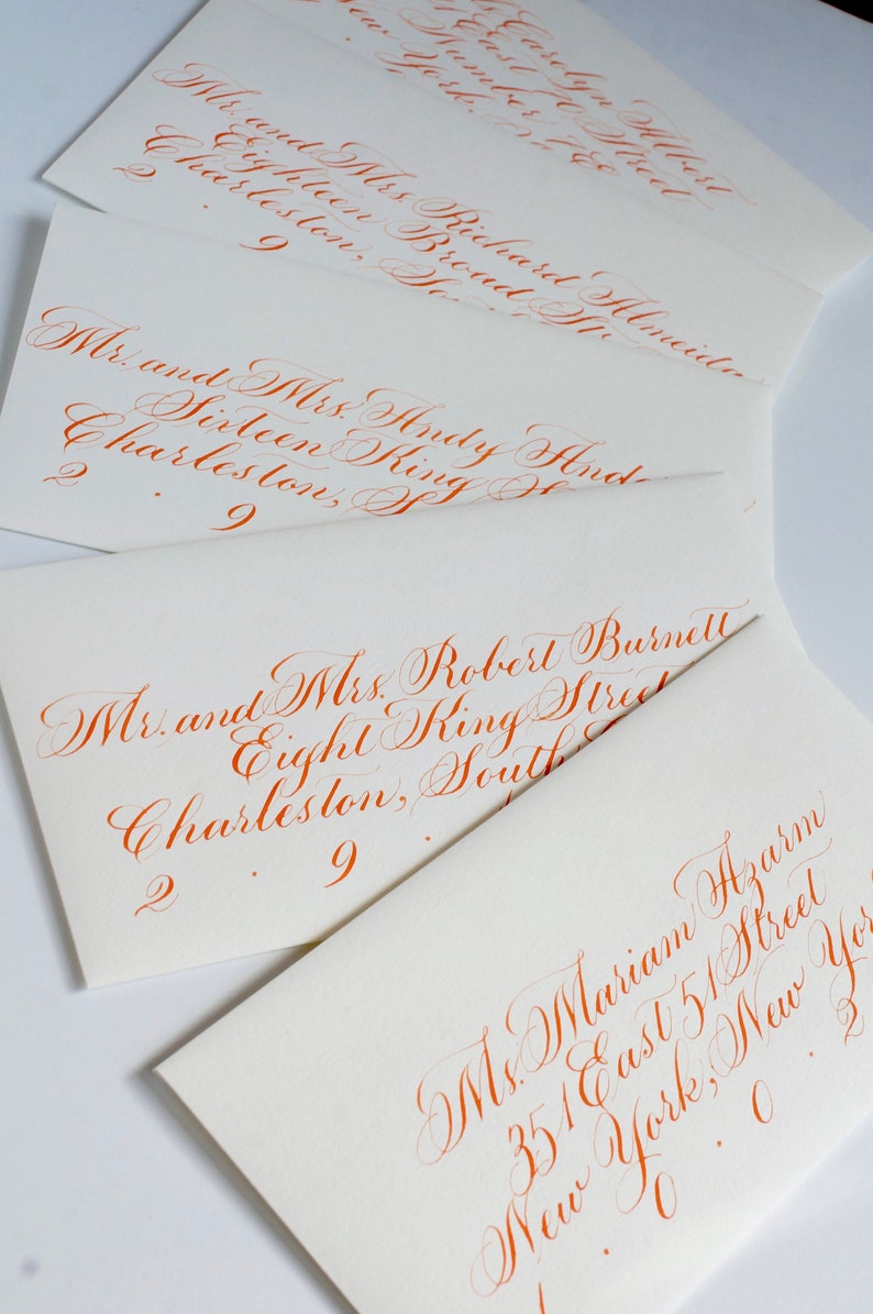 Envelope Calligraphy Classic Copperplate Calligraphy on Light Colored Envelopes for your Wedding or Event Elegant, Timeless Lettering image 7