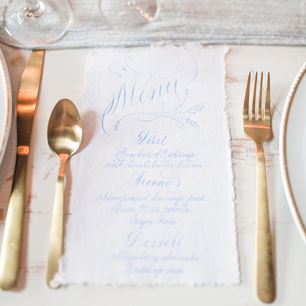 Calligraphy Menus for Your Wedding or Event Custom Full - Etsy