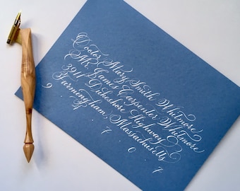 Envelope Calligraphy - Classic Copperplate Calligraphy on Dark Colored or Lined Envelopes - Elegant, Timeless Lettering