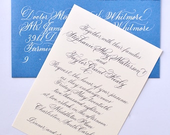 Custom Calligraphy Wedding Invitation: Handlettered Design (Digital File)
