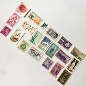 Vintage Stamp Styling Set - Grab Bag of Vintage Stamps for Invitation Photographs and Styled Shoots