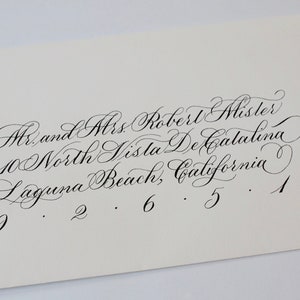 Envelope Calligraphy Classic Copperplate Calligraphy on Light Colored Envelopes for your Wedding or Event Elegant, Timeless Lettering image 6