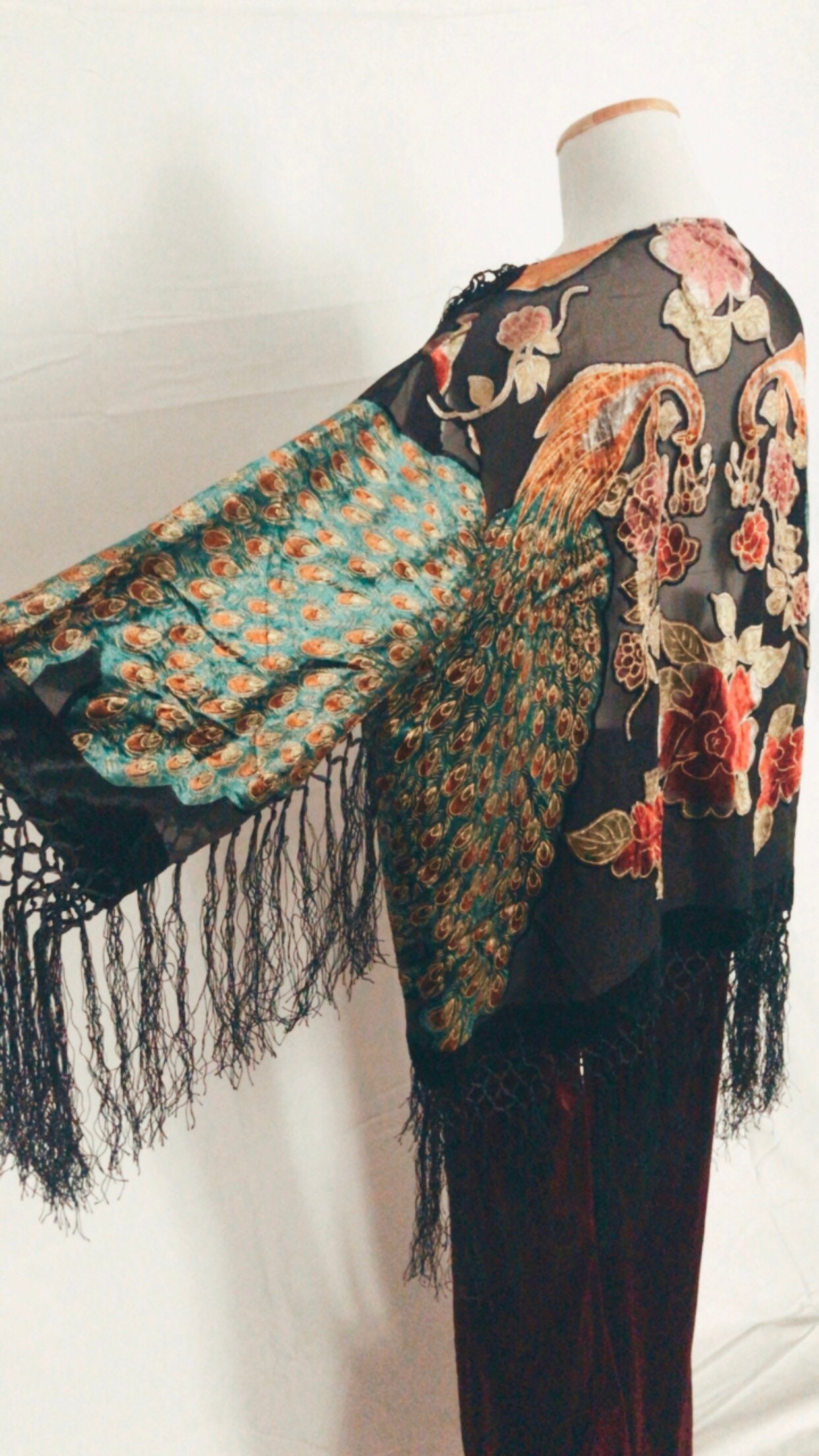 Velvet Burnout Kimono short Length See Description for Size | Etsy
