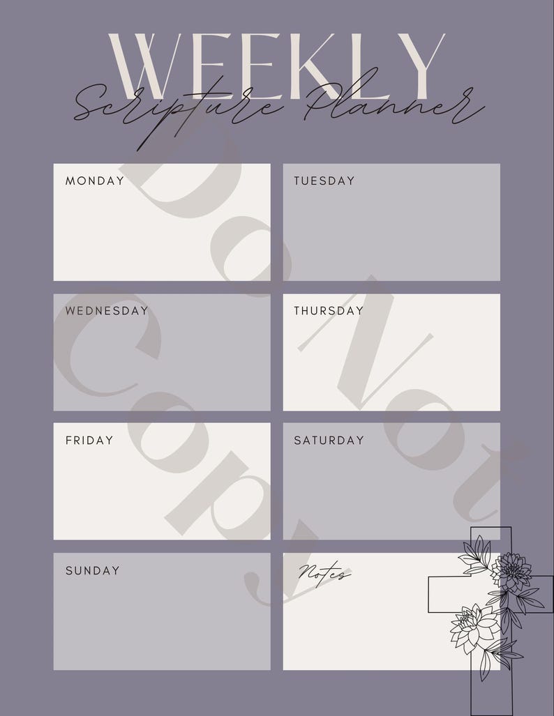 Weekly Scriptre Weekly Scripture Planner - Etsy