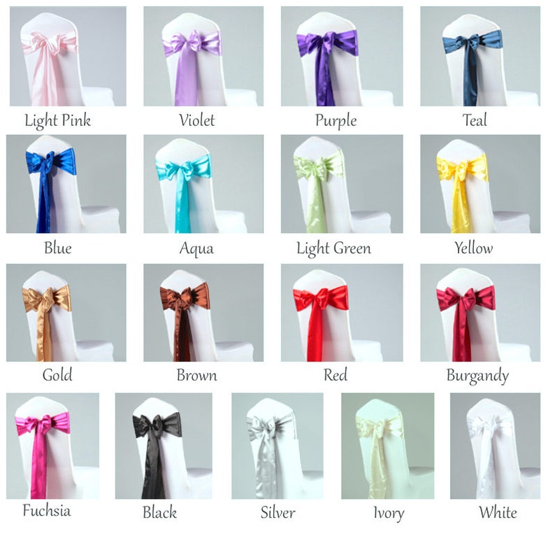 25 Wedding Chair Satin Sashes Diy Wedding Chair Sashes Metalic Etsy
