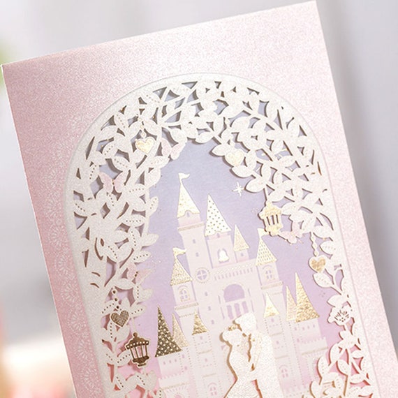 50 Disney Cinderella Wedding Invitations Castle Wedding Etsy
