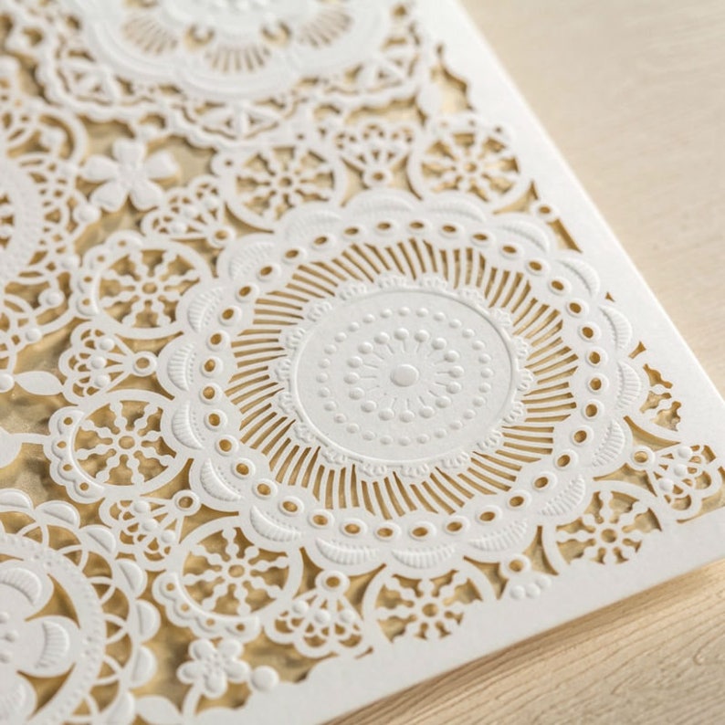 12 Rustic Wedding Invitation SetWhite Pearl Wedding Invitation with EnvelopesBlank Elegant Wedding InvitationFloral Wedding Invitations