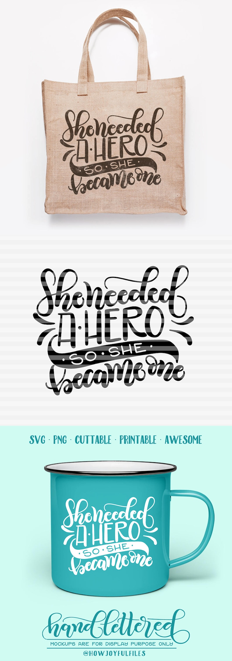 Download She needed a hero so she became one SVG PDF DXF hand | Etsy