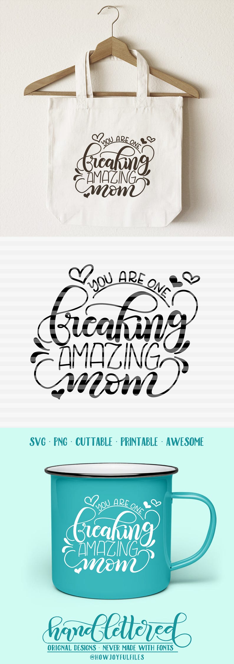 Download You are one freaking amazing mom SVG PDF DXF hand | Etsy
