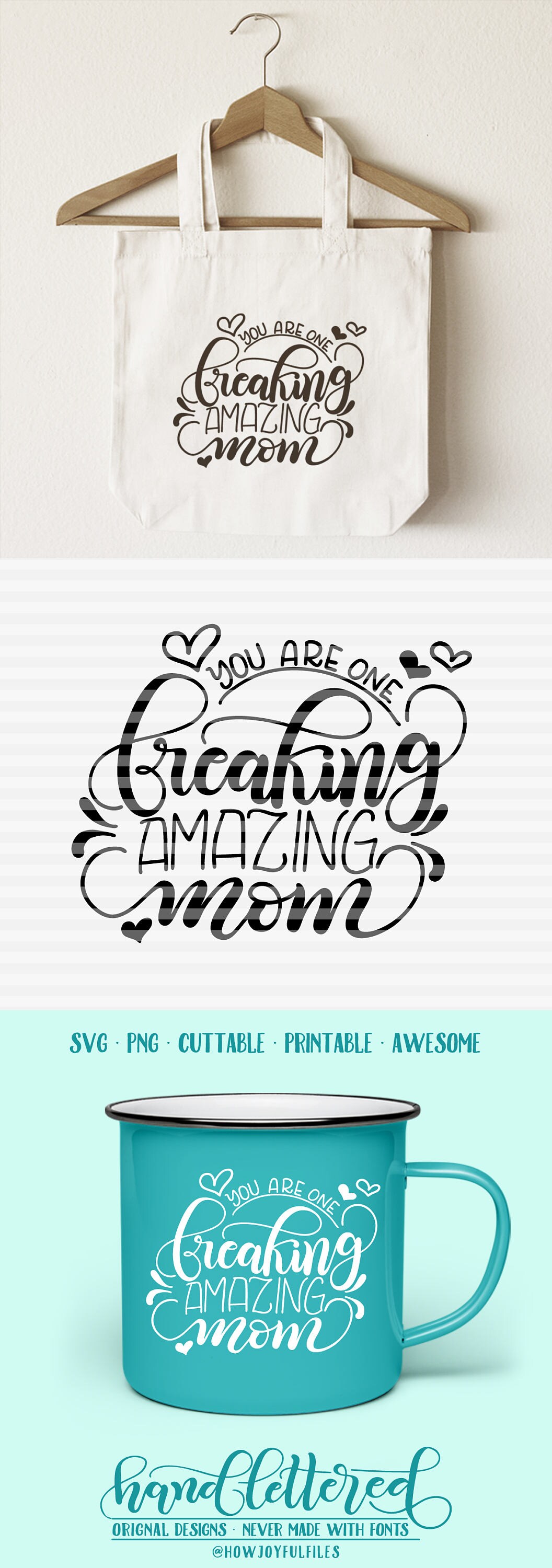 Download You are one freaking amazing mom SVG PDF DXF hand | Etsy