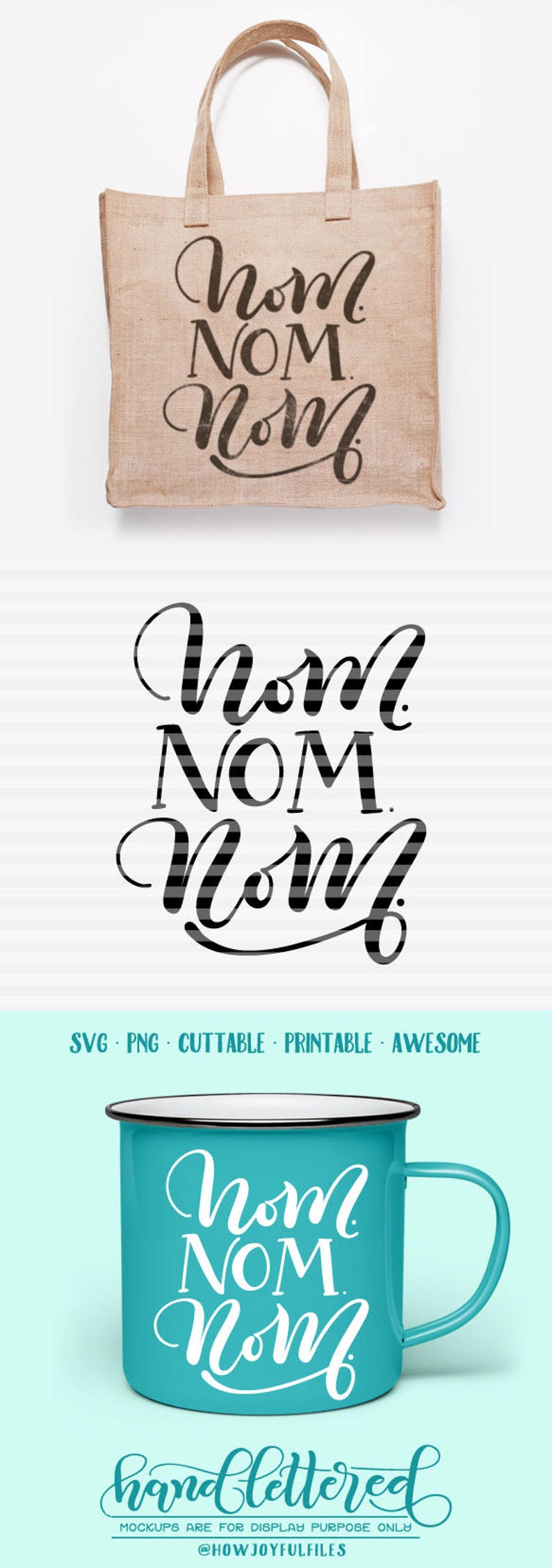 Download Pdf Nom Svg Graphic Overlay Dxf Nom Nom Kitchen Hand Drawn Lettered Cut File Clip Art Art Collectibles