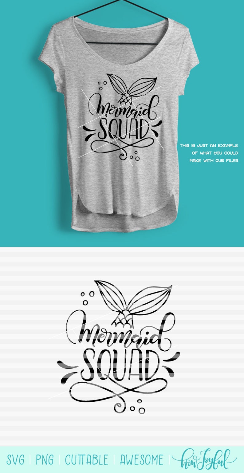 Download Mermaid squad SVG PDF DXF hand drawn lettered cut | Etsy