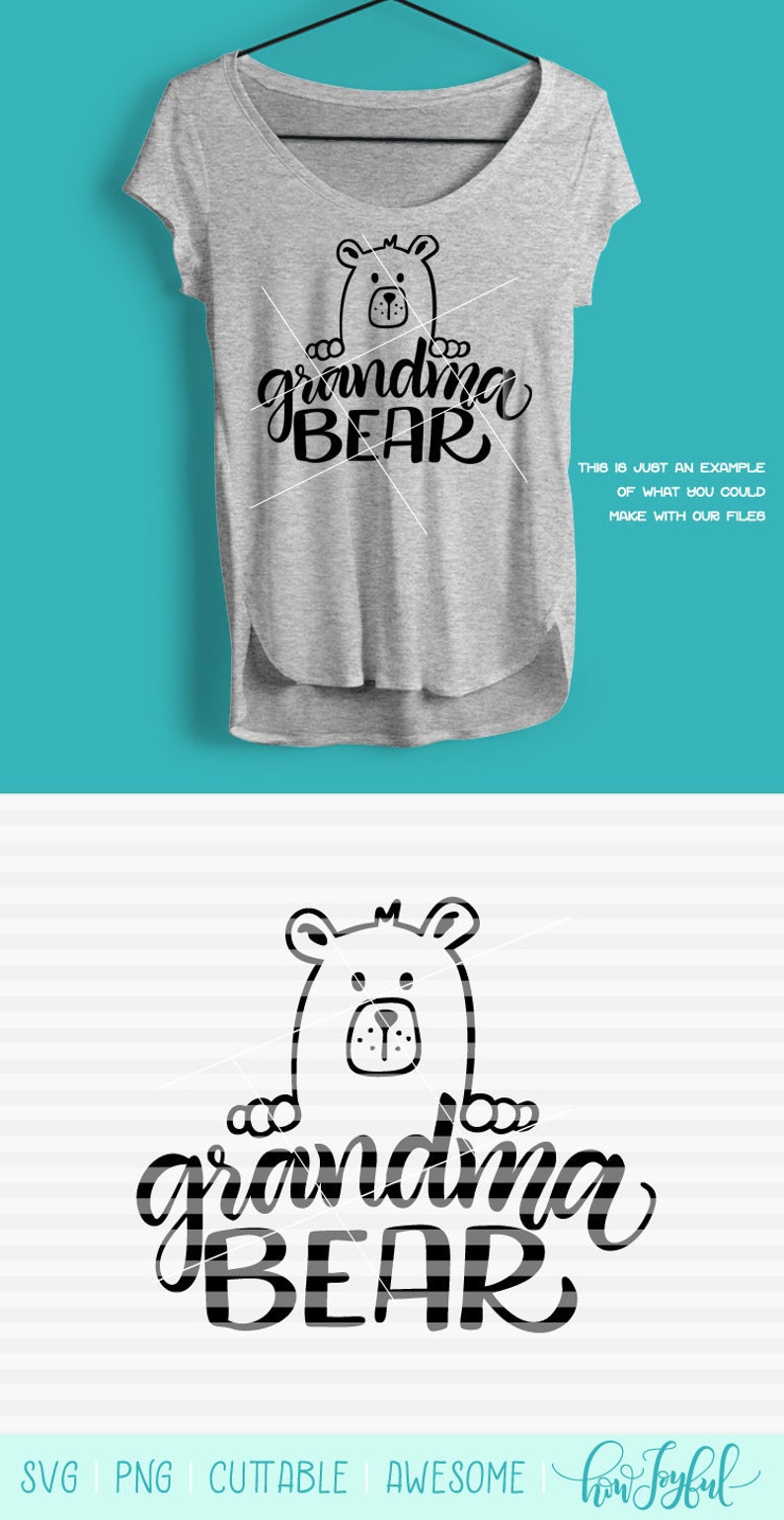 Download Grandma bear SVG PDF DXF hand drawn lettered cut file | Etsy