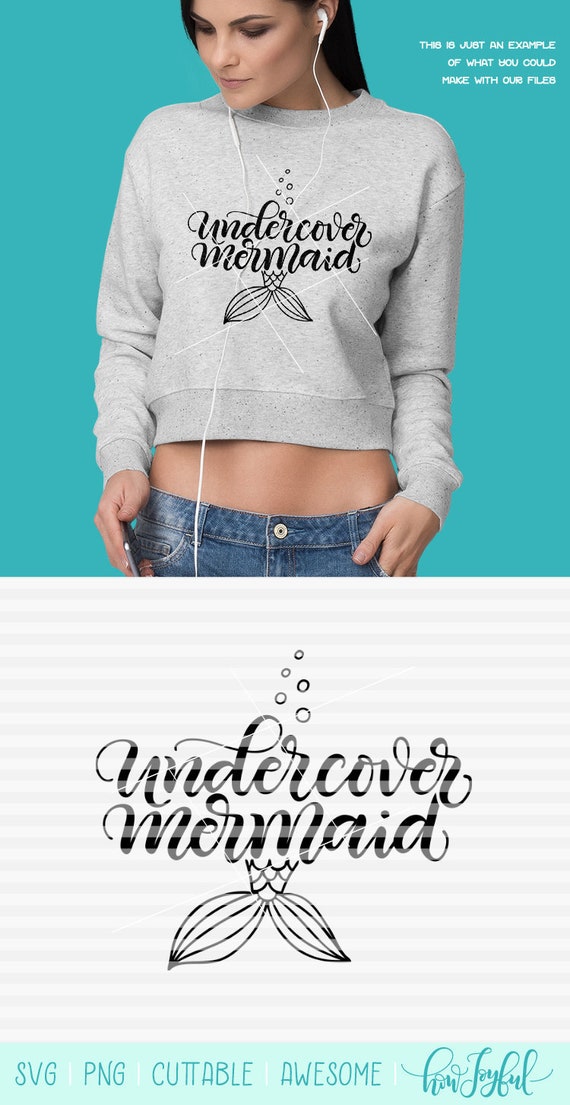 Download Undercover Mermaid Svg Pdf Dxf Hand Drawn Lettered Etsy