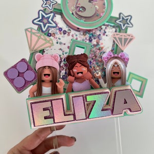 Girls gamer cake topper / cupcake toppers - personalized with name