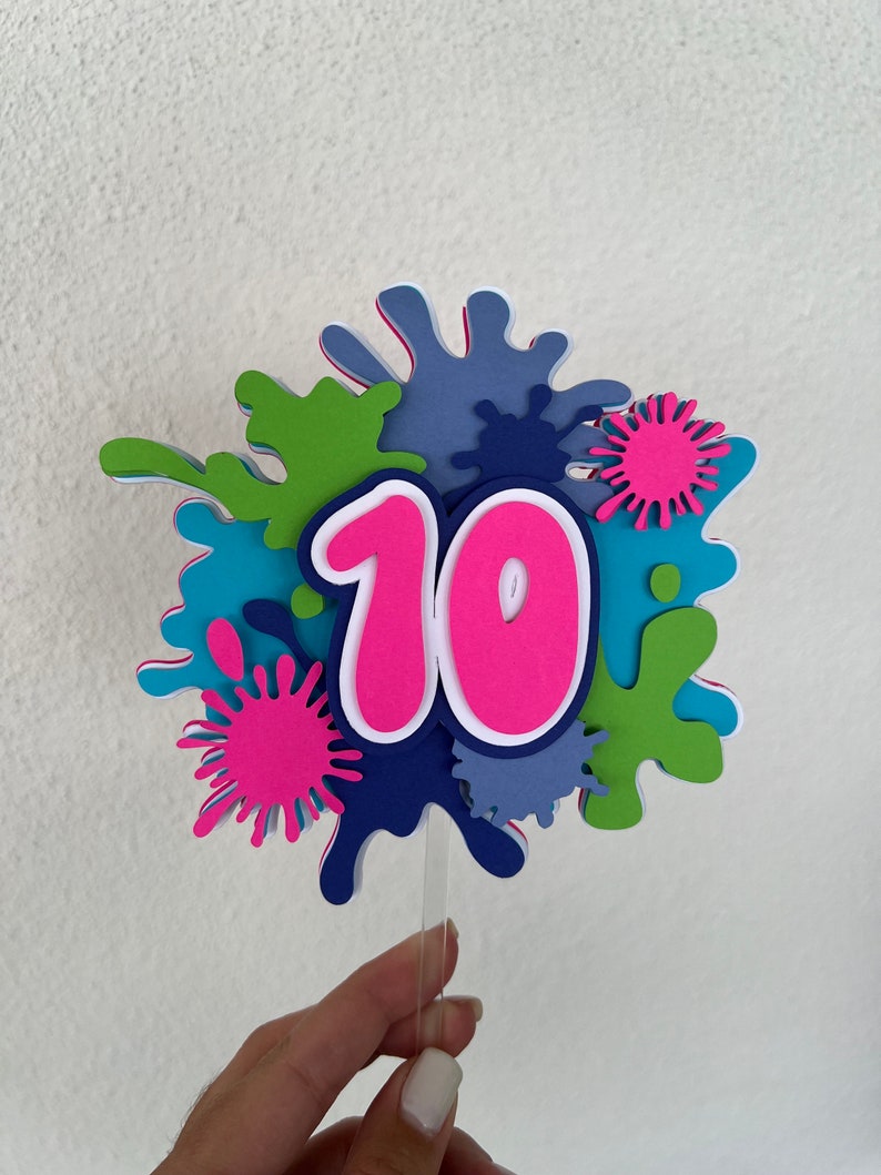 Paint Splash Cake Topper - Etsy